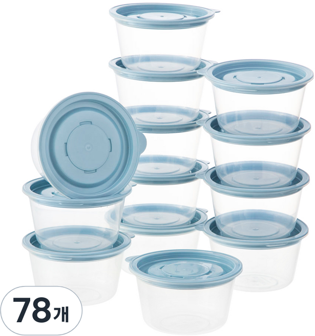 코멧 냉동밥 국용 전자레인지 밀폐용기 블루 275ml, 78개, 단품