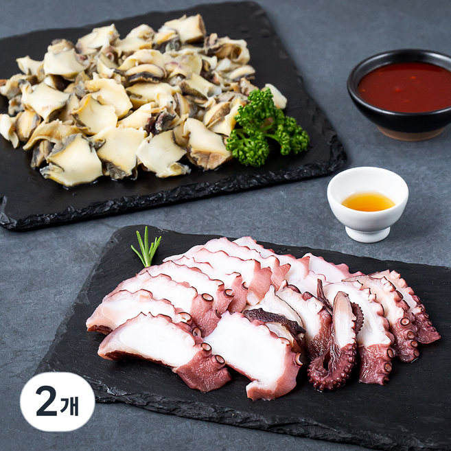 은하수산 문어 소라 슬라이스, 250g, 2개