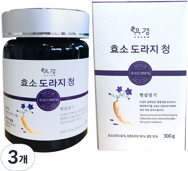 유경식품 효소 도라지청, 300g, 3개, 1개입