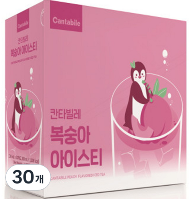 동서웰빙 칸타빌레 복숭아아이스티, 230ml, 30개