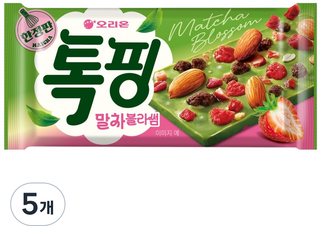 톡핑 오리온 말차블라썸, 43g, 5개