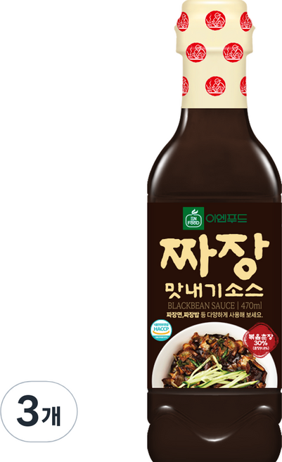 EN FOOD 韓式炸醬風味醬, 3個, 470ml