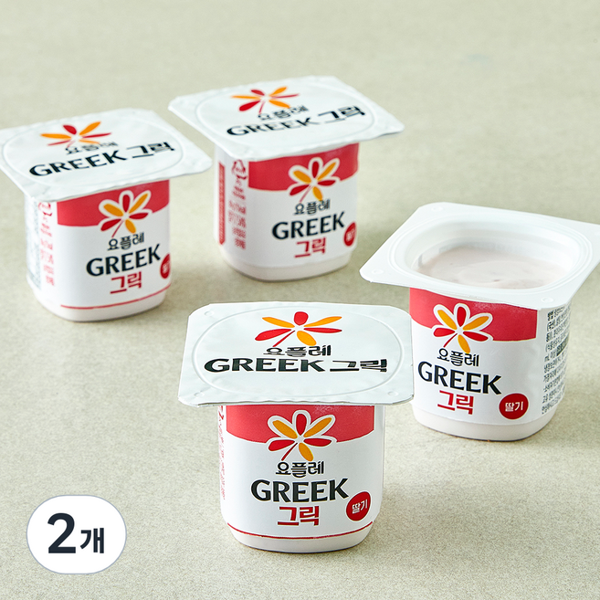 요플레 그릭 딸기 요거트, 80g, 2개, 4개입