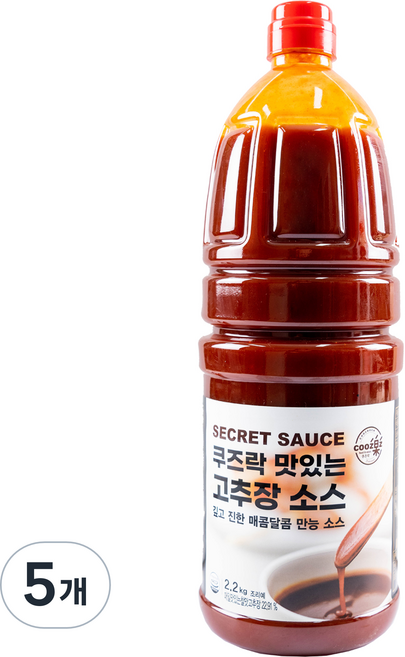 쿠즈락 맛있는 고추장 소스, 2.2kg, 5개