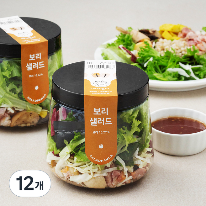 세끼판다 보리 샐러드, 185g, 12개