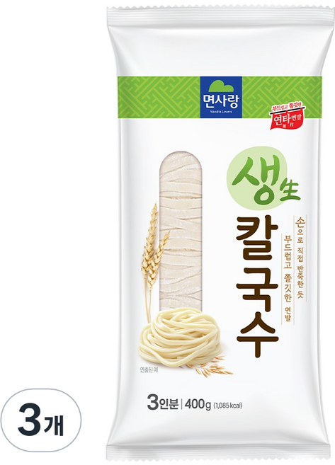 면사랑 생 칼국수, 400g, 3개