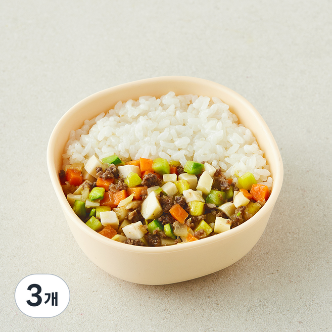 원더스푼 아이들 한우삼색 소보로 덮밥, 100g, 3개
