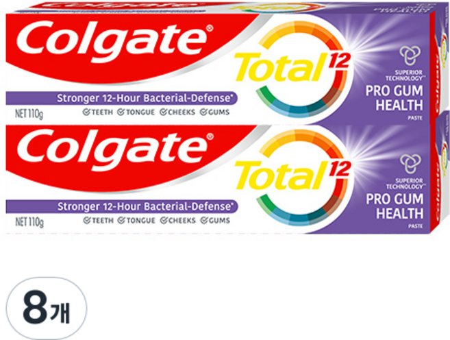 콜게이트 토탈 프로검 헬스 치약, 8개, 110g