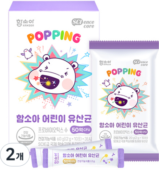 함소아 어린이 유산균 30p, 60g, 2개