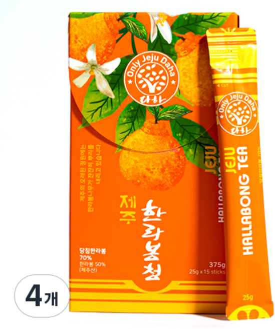 다하 제주 한라봉청 스틱, 25g, 4개, 15개입