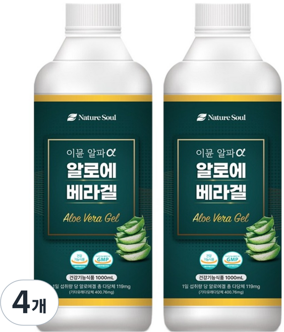 두리농산 이뮨 알파 알로에 베라겔, 4개, 1L