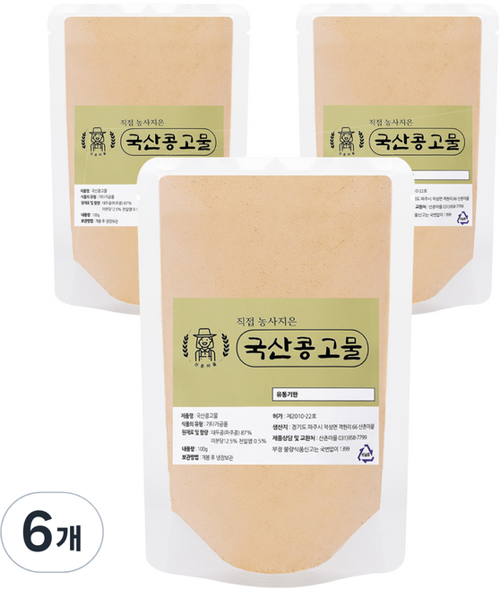산촌마을 국산 콩고물, 100g, 6개
