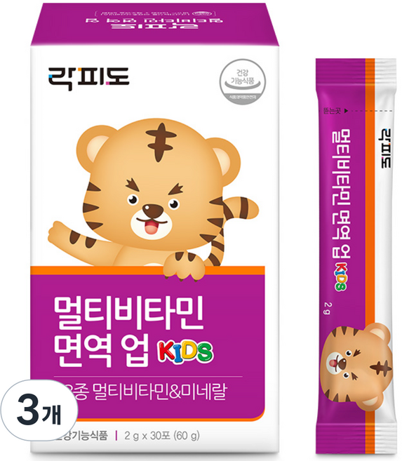 락피도 멀티비타민 면역 업 30p, 60g, 3개