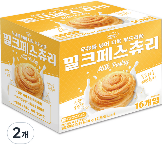 밀크페스츄리 16p, 2개, 640g
