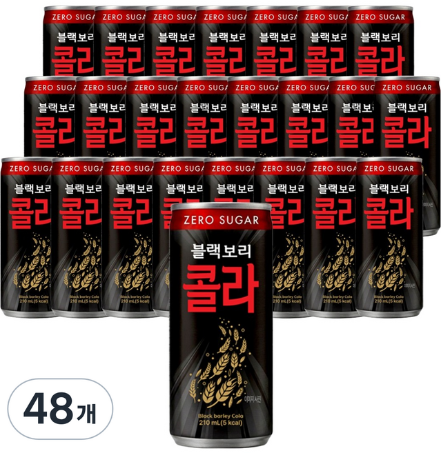 하이트진로 블랙보리콜라, 48개, 210ml