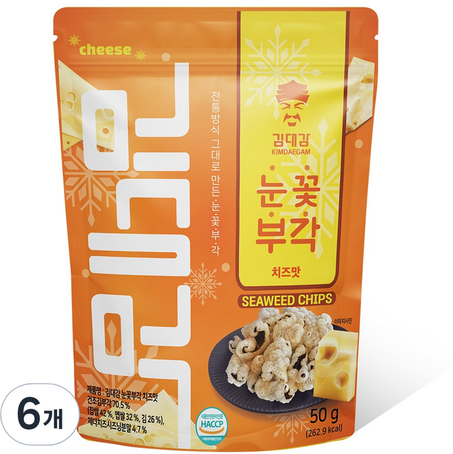 김대감 눈꽃부각 치즈맛, 6개, 50g