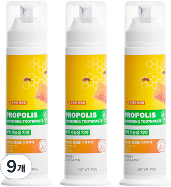 닥터로드 프로폴리스 구취 치석 케어 미백치약, 100g, 9개