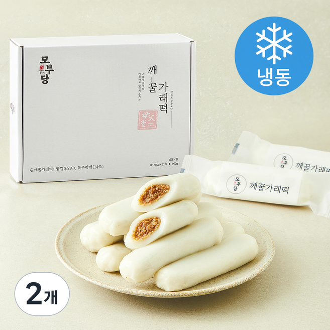 모부당 흰 깨 꿀 가래떡 (냉동), 80g, 2개, 12개입