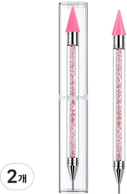 퍼니네일 고급형 크리스탈 네일 스톤피커, 핑크, 2개