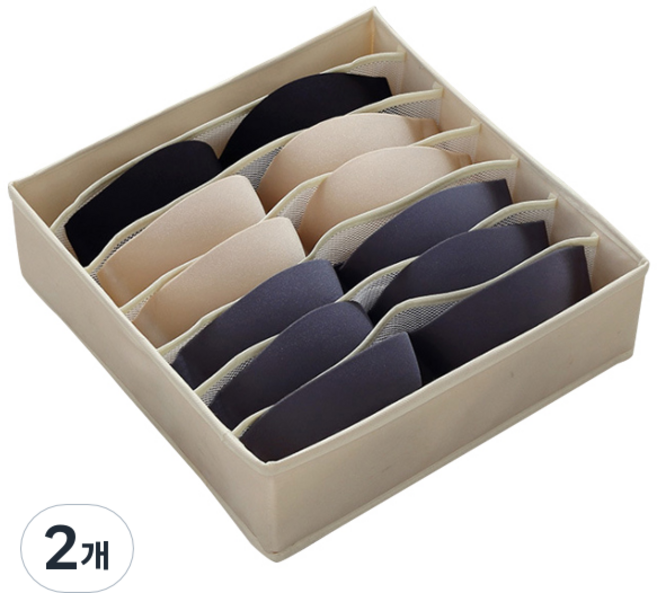 OON 속옷 양말 칸막이 서랍정리함 7칸, 옐로우, 2개