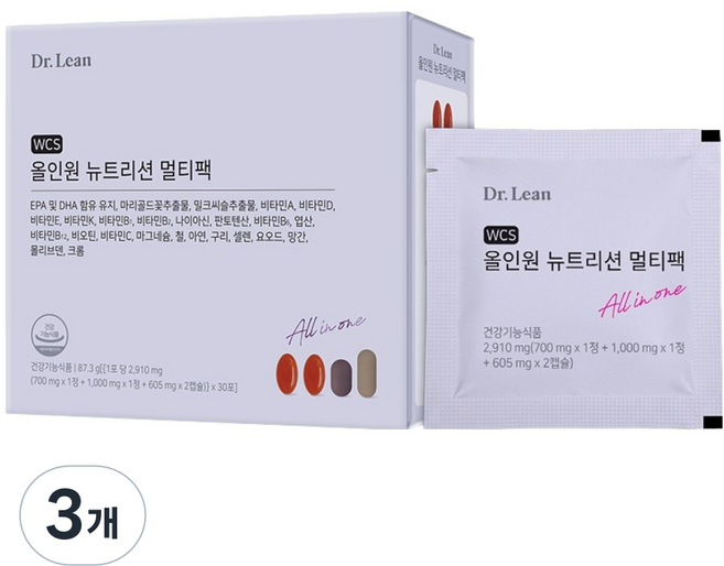 닥터린 올인원 뉴트리션 멀티팩, 30회분, 3개