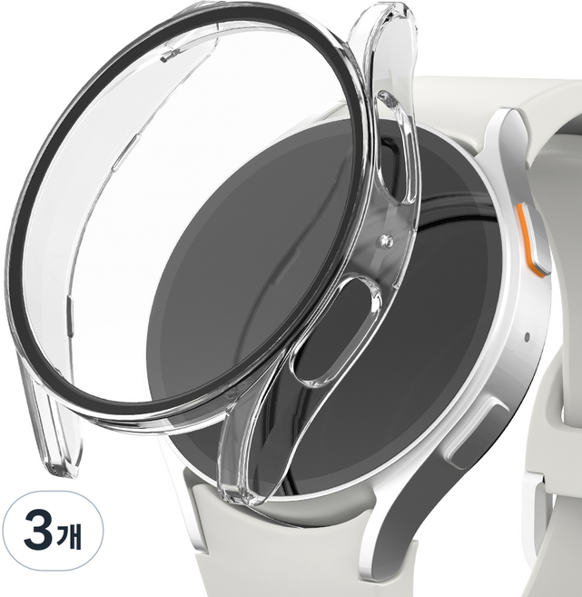 신지모루 풀커버 일체형 SF코팅 강화유리 액정보호 케이스, 크리스탈 클리어, 3개