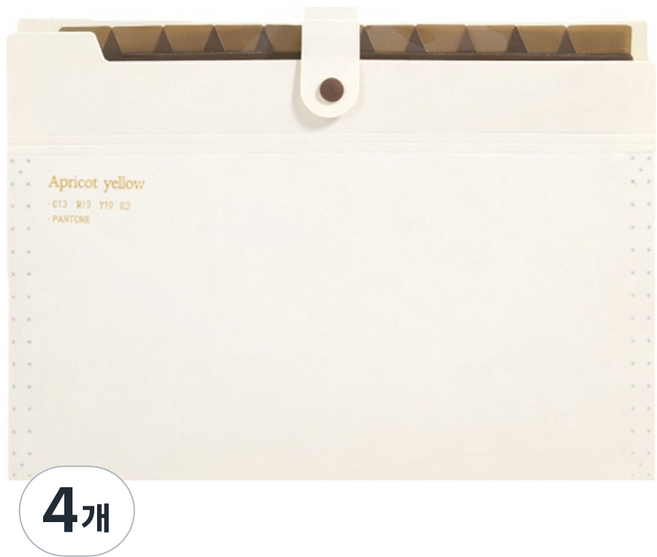 펜몽 원버튼 12분류 아코디언 파일 정리함, 아이보리, 4개
