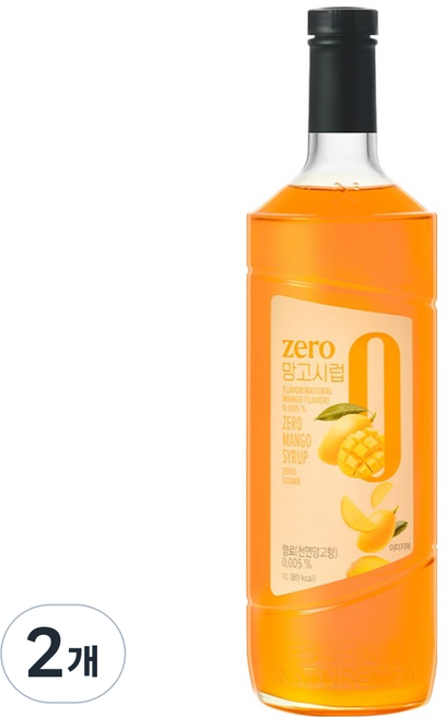 네이쳐티 zero 망고 시럽, 2개, 1L