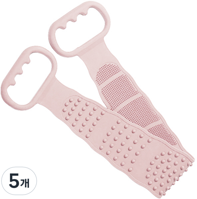 힐로 무통 실리콘 양면 마사지 때밀이, 핑크, 1개입, 5개