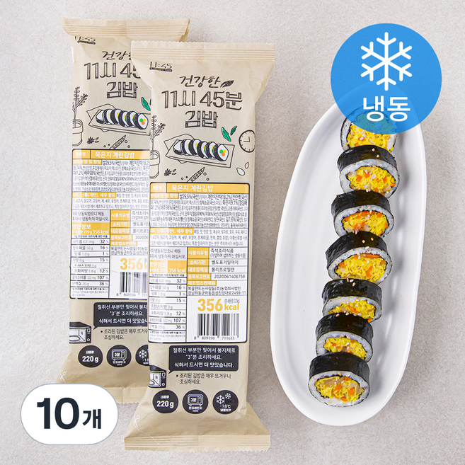 11시45분 묵은지 계란 김밥 (냉동), 220g, 10개