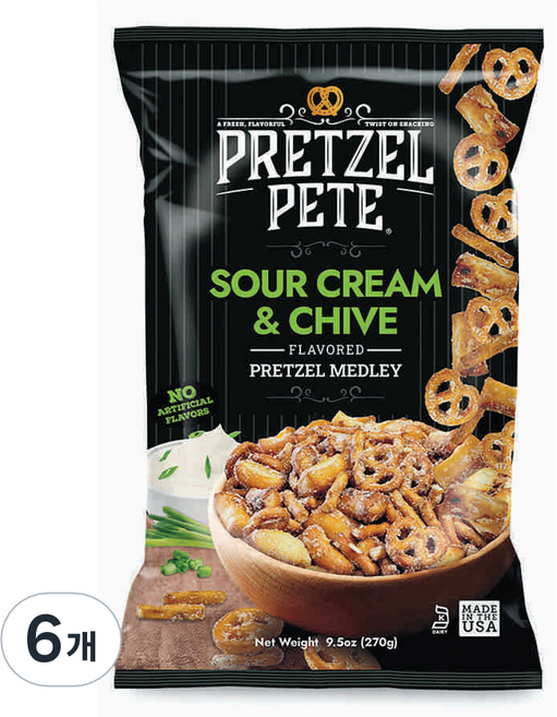 酸奶油與細香蔥椒鹽蝴蝶餅, 270g, 6個