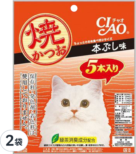 INABA CIAO 啾嚕 宗田鰹燒魚柳條, 原味高湯, 100g, 2袋