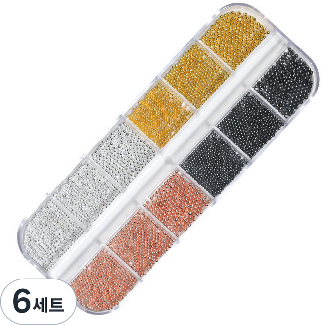 테네져 셀프 네일 파츠 큐빅 스톤 글리터 스팽클, 볼참D, 6세트