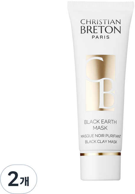 크리스티앙 브르통 블랙 얼스 마스크 워시오프 카올린 머드팩, 2개, 1개입
