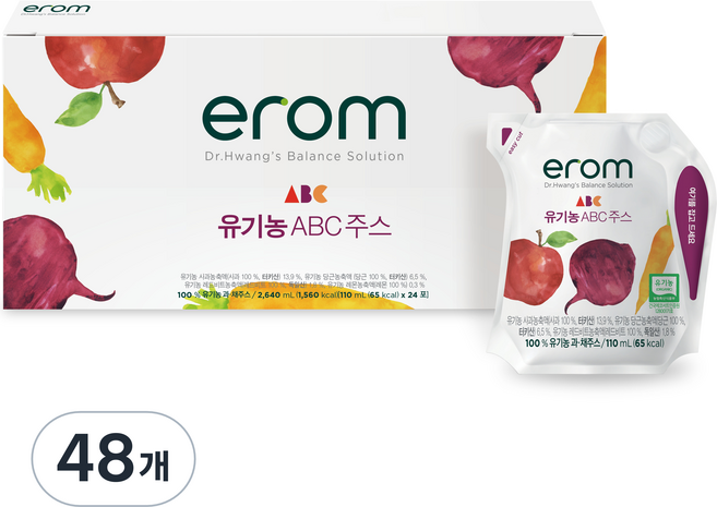 이롬 유기농 ABC주스, 110ml, 48개