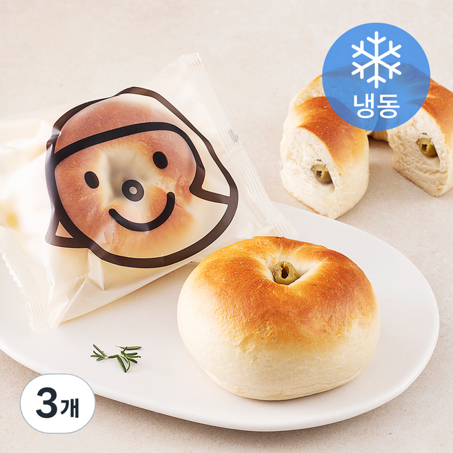 훕훕베이글 올리브치즈 베이글 3개입 (냉동), 450g, 3개