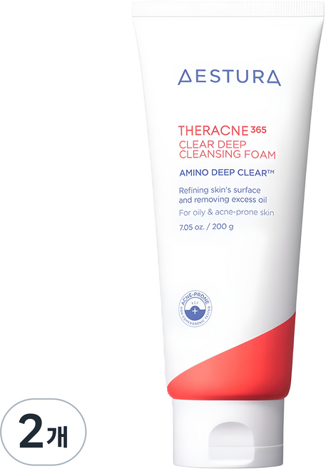 에스트라 테라크네365 클리어 딥 클렌징 폼, 200g, 2개