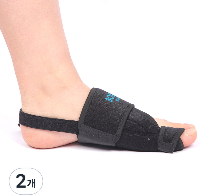 바디큐 닥터스 엄지 발가락 보호대 왼발, 2개, 블랙