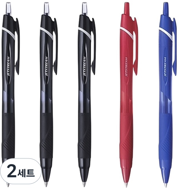 제트스트림 볼펜 5p 세트 0.7mm, 블랙, 레드, 블루, 2세트
