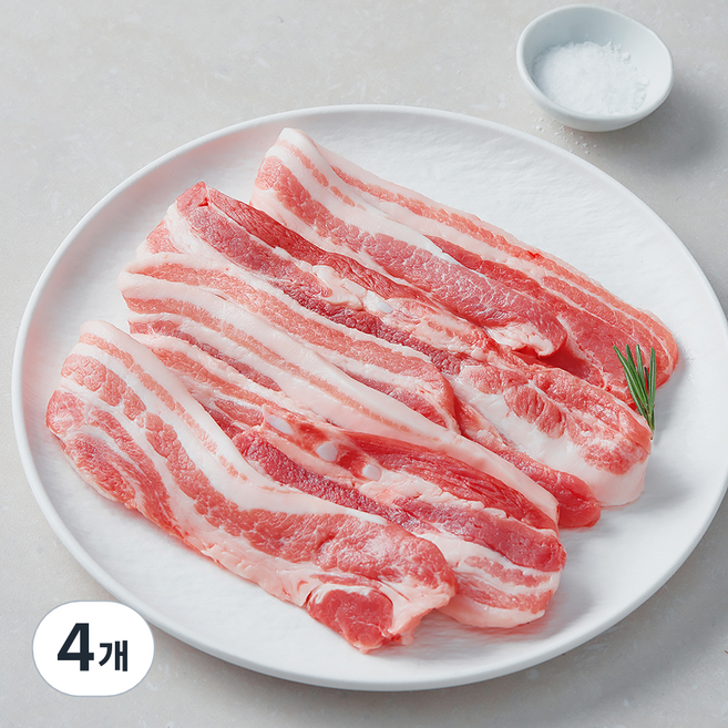 농협 포크빌 한돈 삼겹살 구이용, 1000g, 4개