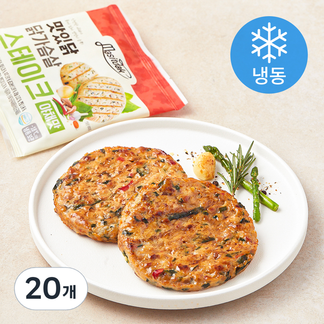 맛있닭 닭가슴살 스테이크 야채맛 (냉동), 100g, 20개, 1개입