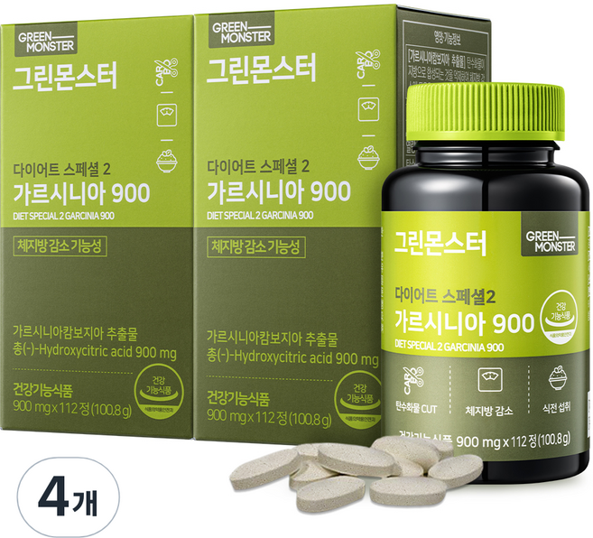 그린몬스터 다이어트 스폐셜2 가르시니아900, 112정, 4개
