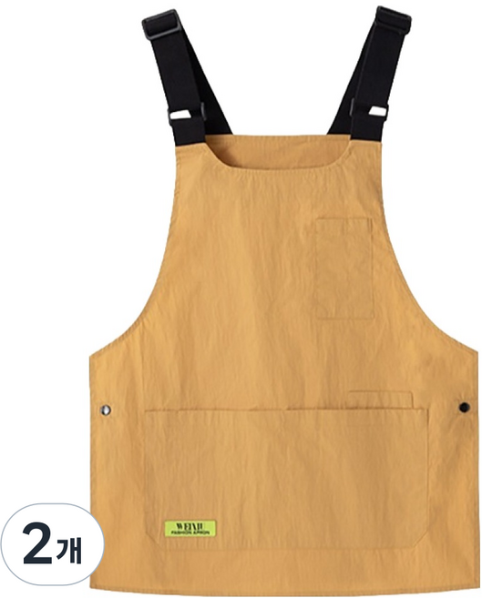 다퍼남 워크웨어 스타일 에이프런 방수 앞치마, 머스타드, 2개