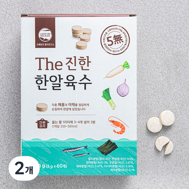 조혜정의멸치연구소 THE 진한 한알육수 60개입, 180g, 2개