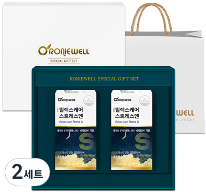 로니웰 릴렉스케어 스트레스엔 선물세트 + 쇼핑백, 2세트, 60정
