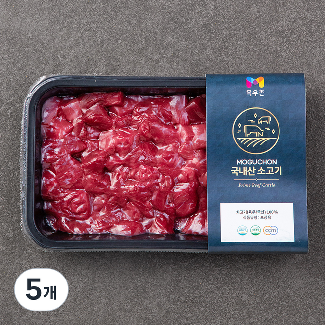 목우촌 국내산 소고기 카레용 (냉장), 300g, 5개