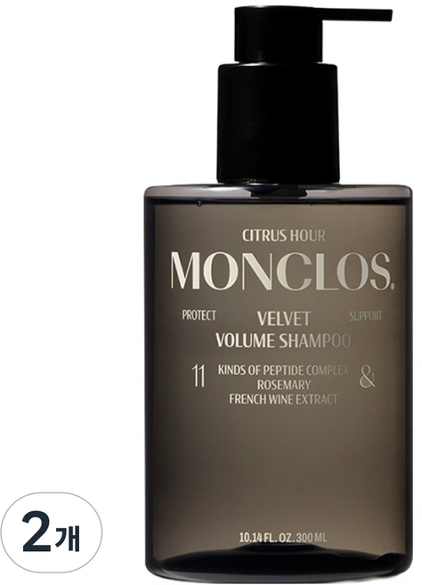몽클로스 탈모증상완화 벨벳 볼륨 샴푸, 2개, 300ml