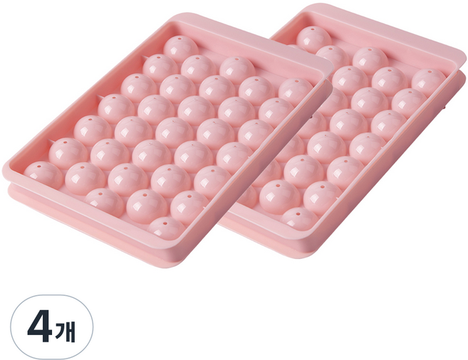 인블룸 미니 구슬 얼음틀 33구, 핑크, 4개