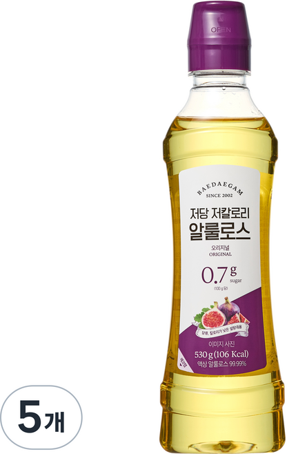배대감 저당 저칼로리 알룰로스 오리지널, 530g, 5개