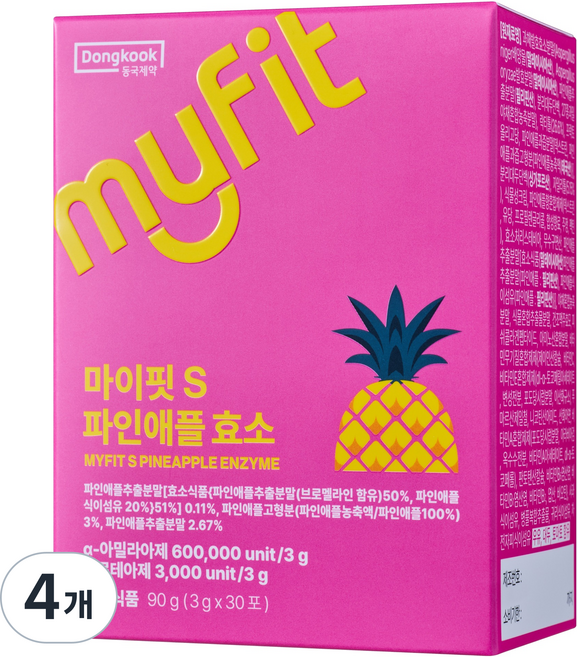 Dongkook 東國製藥 Myfit S 鳳梨酵素, 4個, 30冊